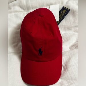 NWT Polo Ralph Lauren Chino Cotton Baseball Hat | Red